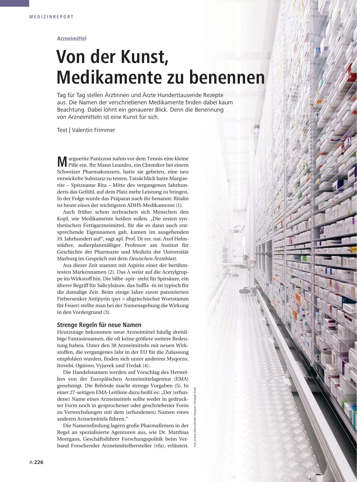 Vorschauseite 1: Arzneimittel: Von der Kunst, Medikamente zu benennen