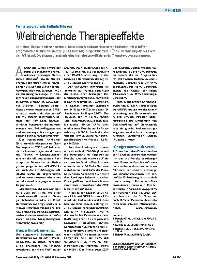 Vorschauseite 1: Primär progrediente Multiple Sklerose: Weitreichende Therapieeffekte