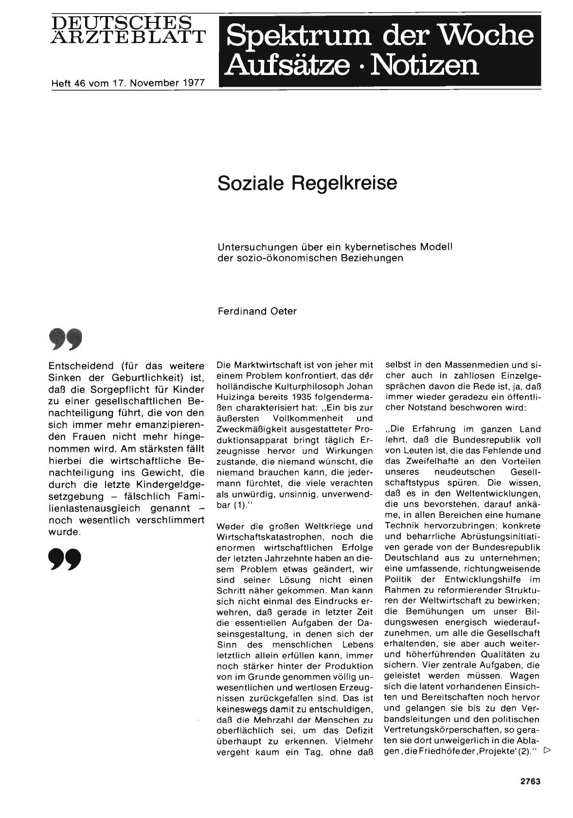 Vorschauseite 1: Soziale Regelkreise: Untersuchungen über ein kybernetisches Modell der sozio-ökonomischen Beziehungen