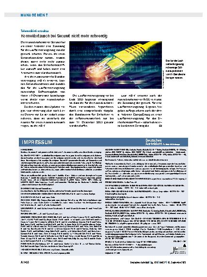 Vorschauseite 1: Telematikinfrastruktur: Konnektortausch bei Secunet nicht mehr notwendig