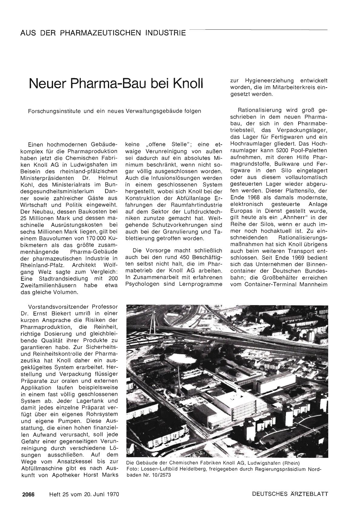 Vorschauseite 1: Aus der pharmazeutischen Industrie: Neuer Pharma-Bau bei Knoll