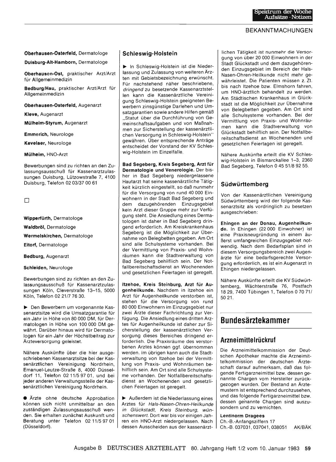 Vorschauseite 1: Bundesärztekammer