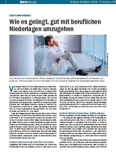 Vorschauseite 1: Selbstmanagement: Wie es gelingt, gut mit beruflichen Niederlagen umzugehen