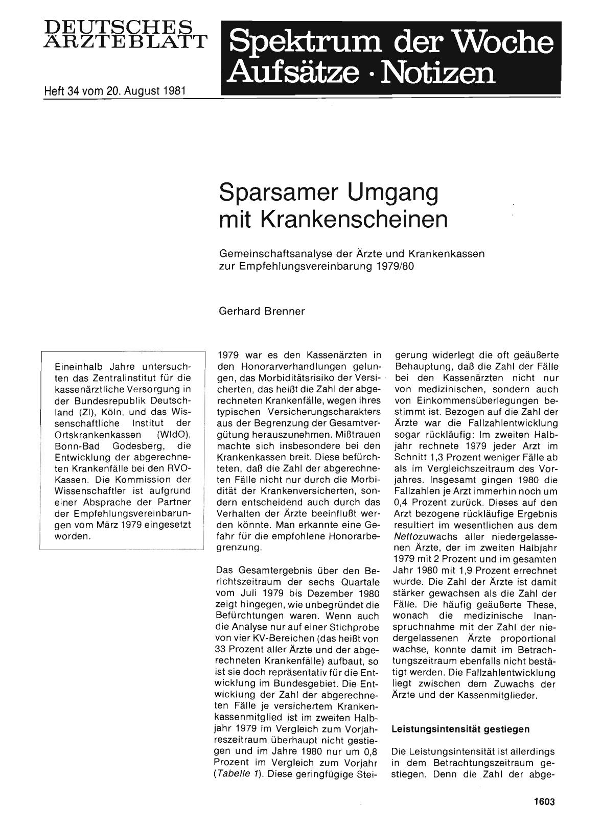 Vorschauseite 1: Sparsamer Umgang mit Krankenscheinen