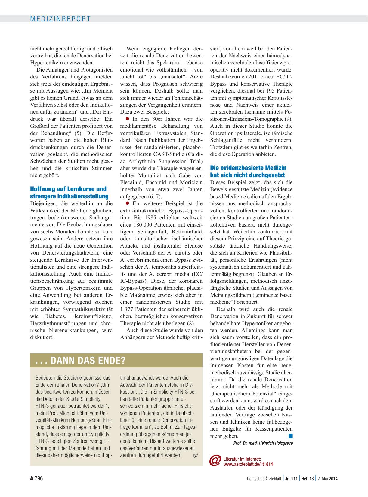 Vorschauseite 3: Renale Denervation: Analyse einer Fehleinschätzung