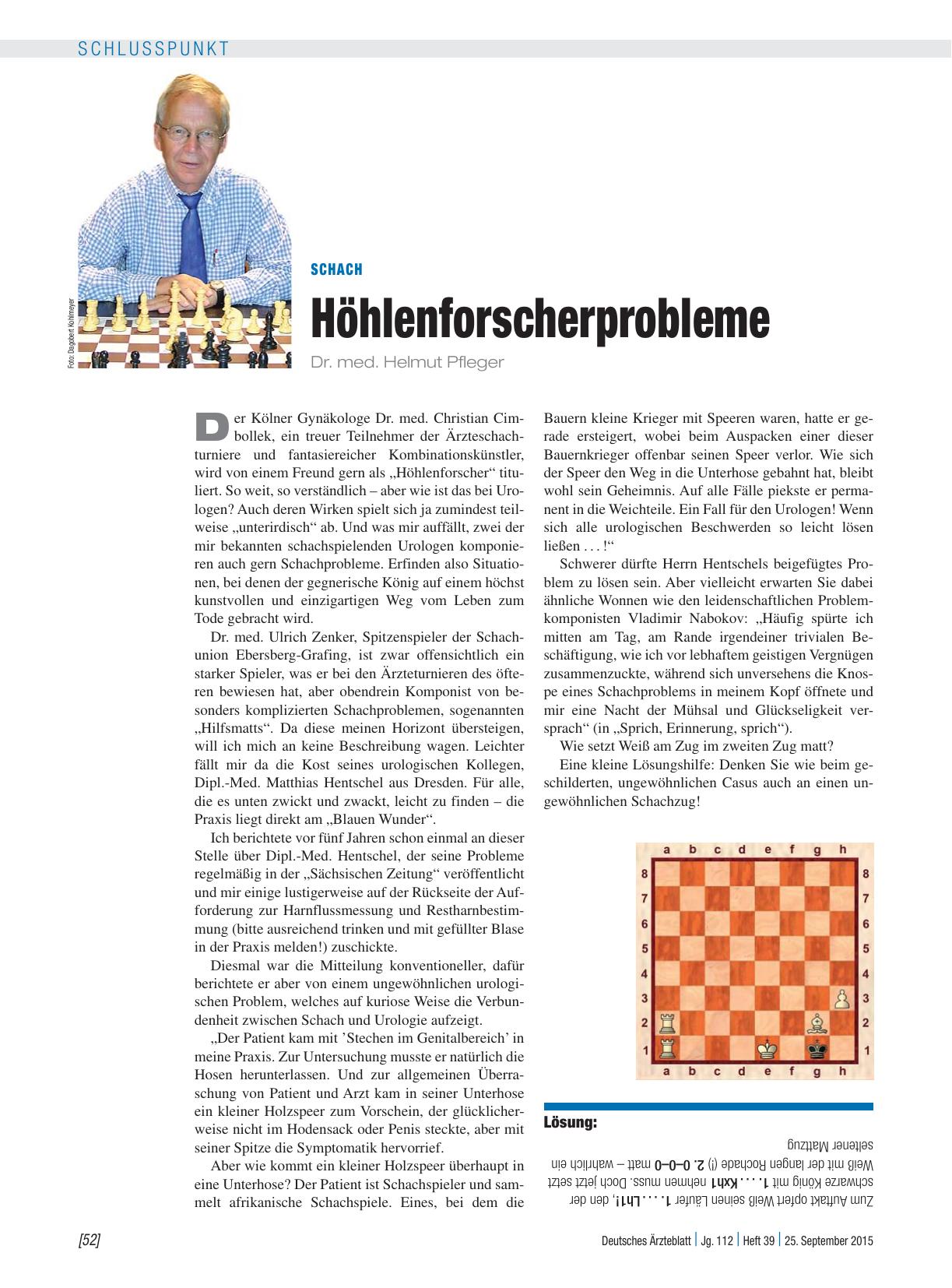 Vorschauseite 1: Schach: Höhlenforscherprobleme