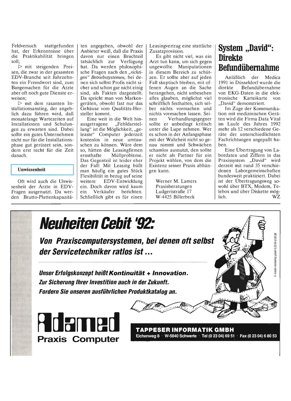 Vorschauseite 1: System „David“: Direkte Befundübernahme