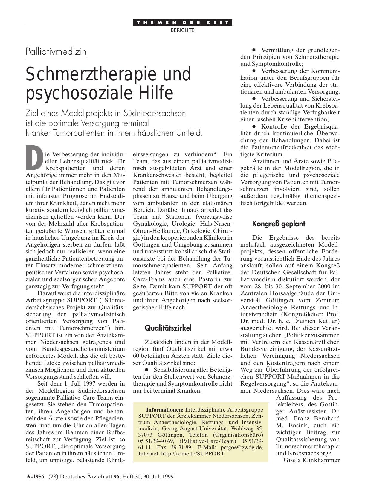 Vorschauseite 1: Palliativmedizin: Schmerztherapie und psychosoziale Hilfe