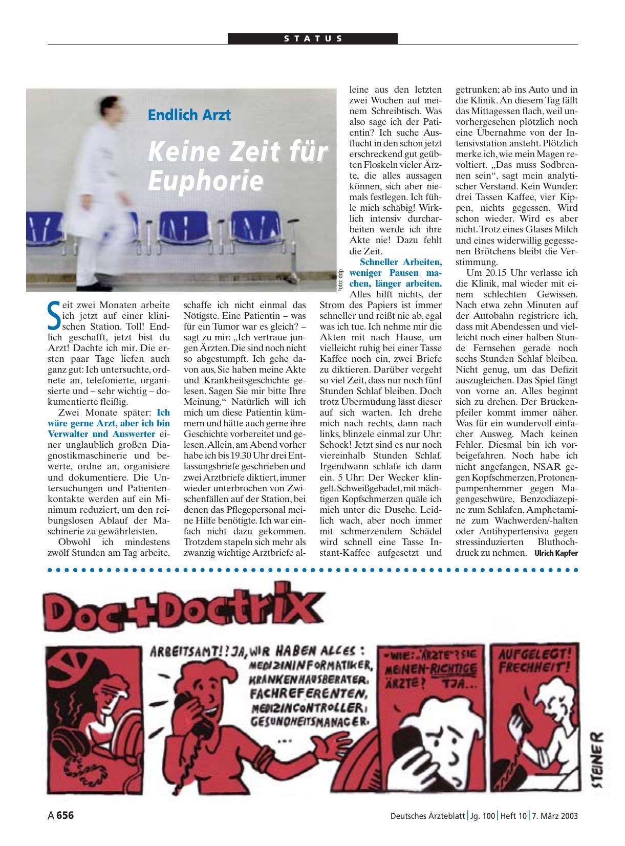 Vorschauseite 1: Endlich Arzt: Keine Zeit für Euphorie