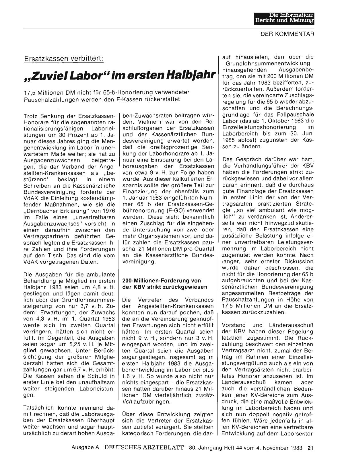 Vorschauseite 1: Ersatzkassen verbittert: „Zuviel Labor“ im ersten Halbjahr