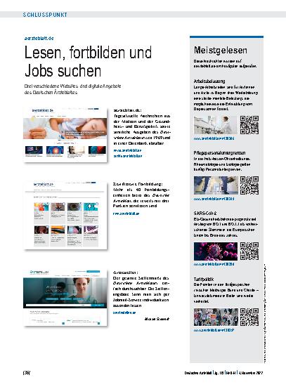 Vorschauseite 1: aerzteblatt.de: Lesen, fortbilden und Jobs suchen