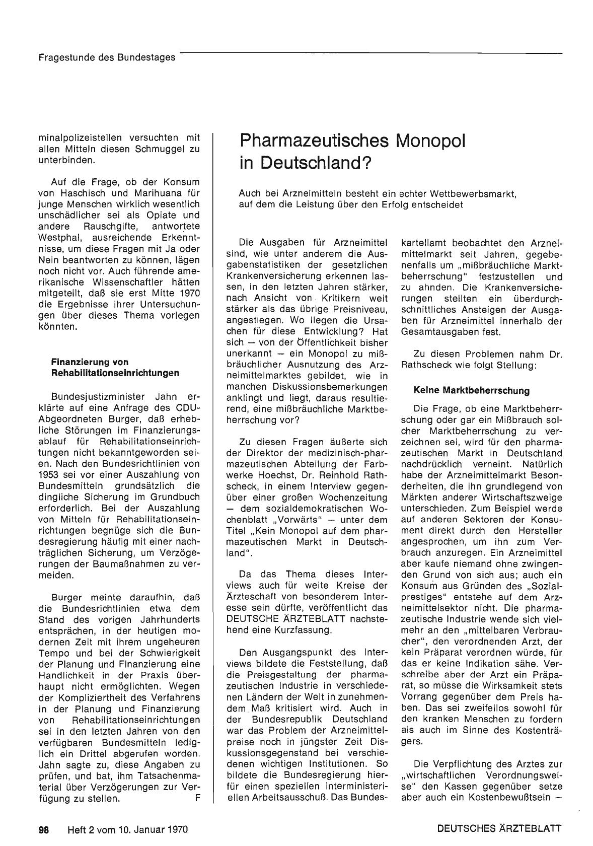 Vorschauseite 1: Pharmazeutisches Monopol in Deutschland?