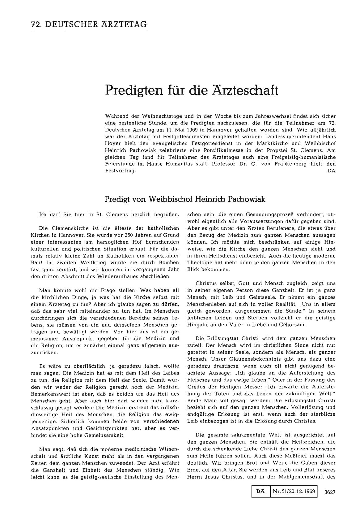 Vorschauseite 1: Predigten für die Ärzteschaft