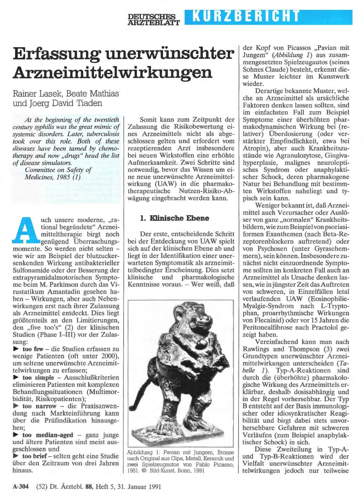 Vorschauseite 1: Erfassung unerwünschter Arzneimittelwirkungen