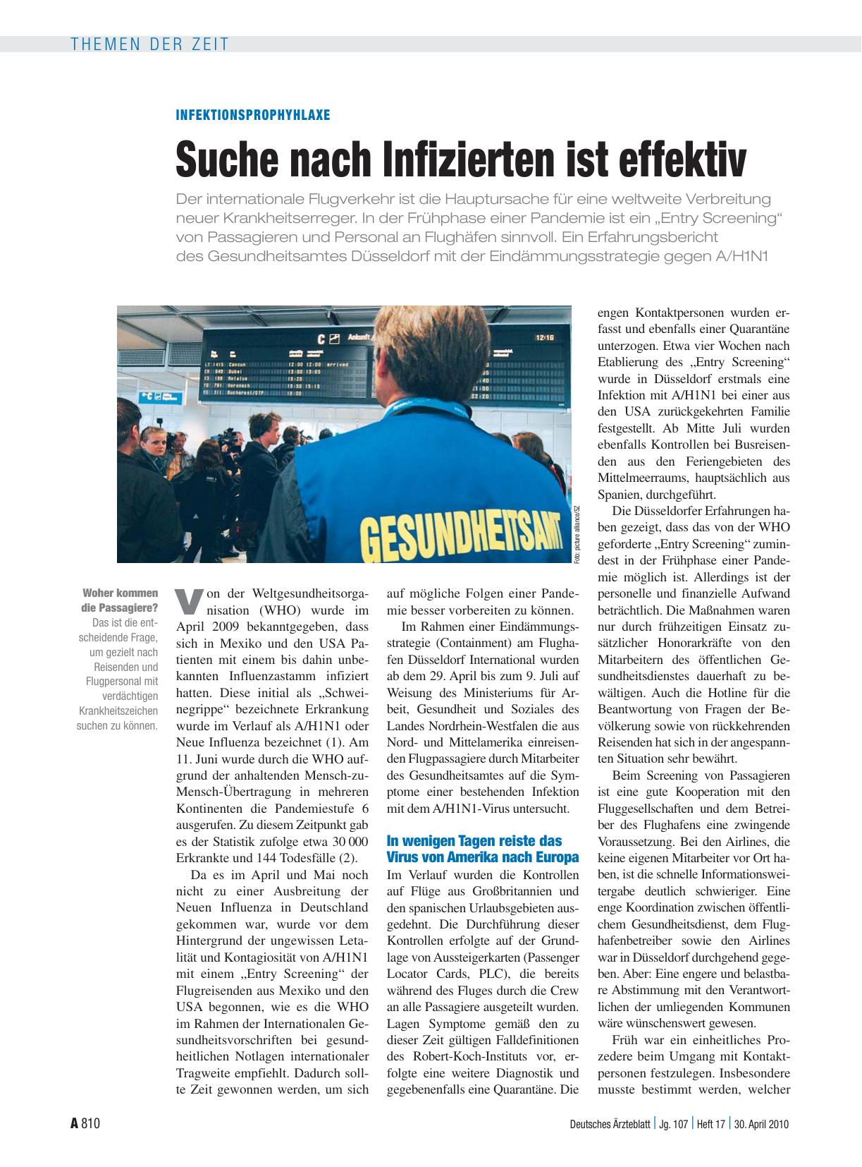 Vorschauseite 1: Infektionsprophyhlaxe: Suche nach Infizierten ist effektiv