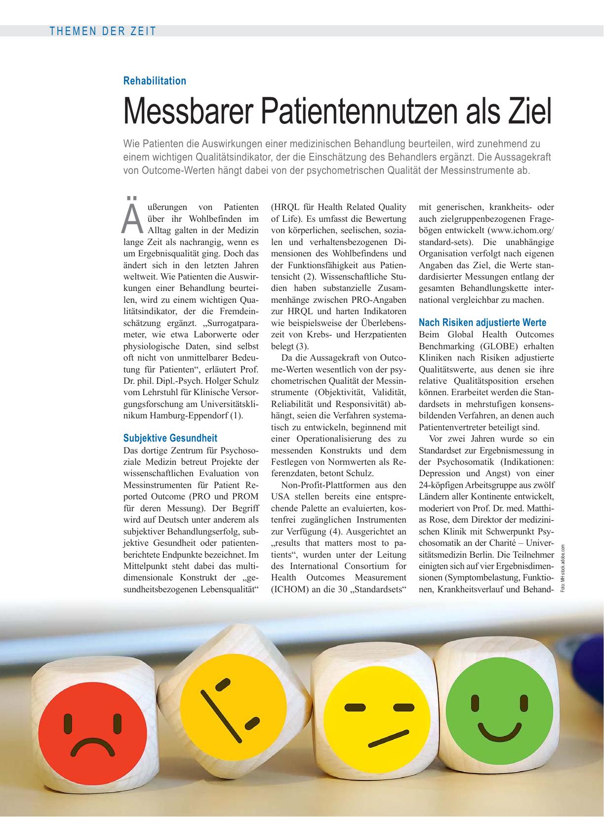 Vorschauseite 1: Rehabilitation: Messbarer Patientennutzen als Ziel
