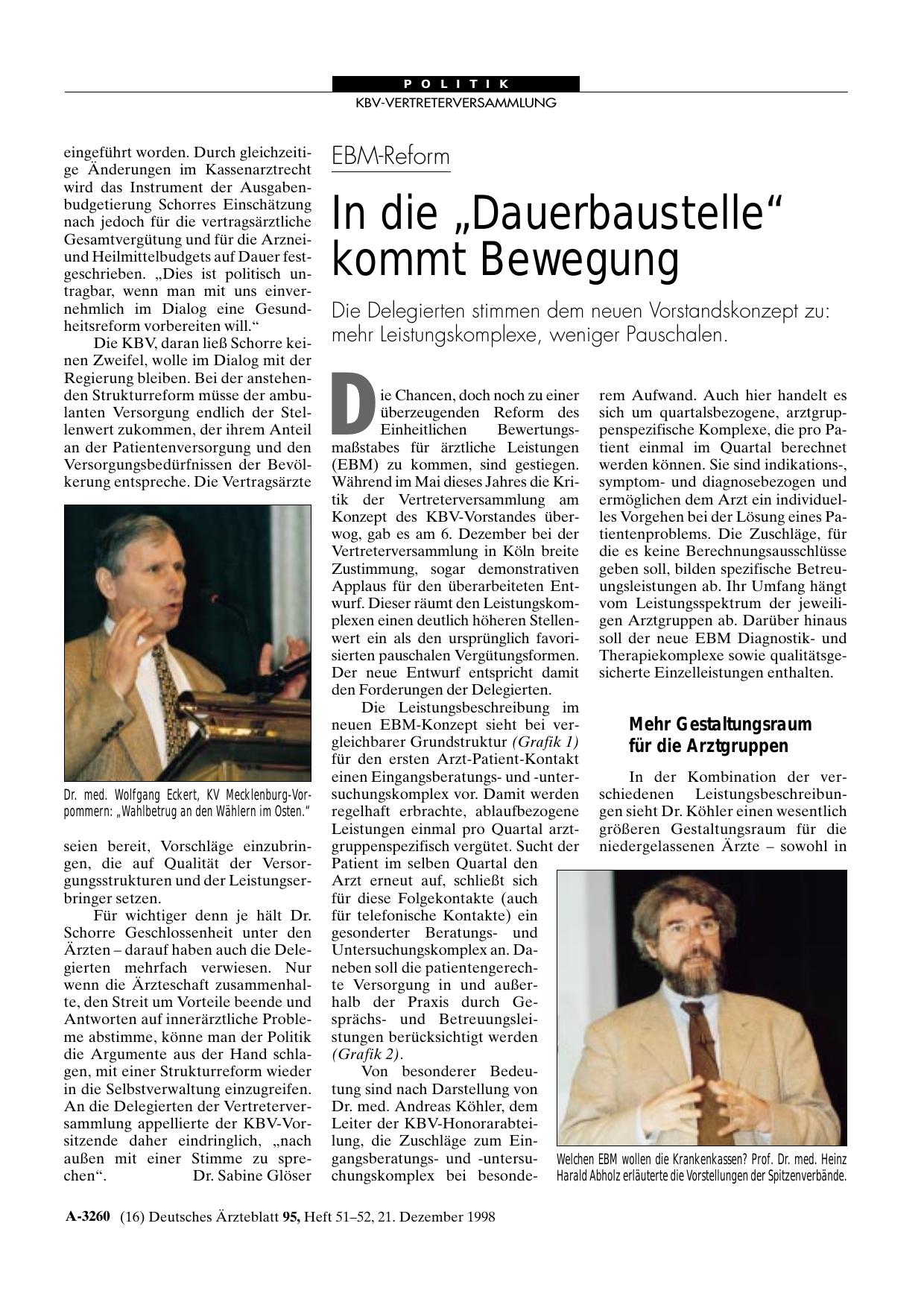 Vorschauseite 1: EBM-Reform: In die „Dauerbaustelle“ kommt Bewegung