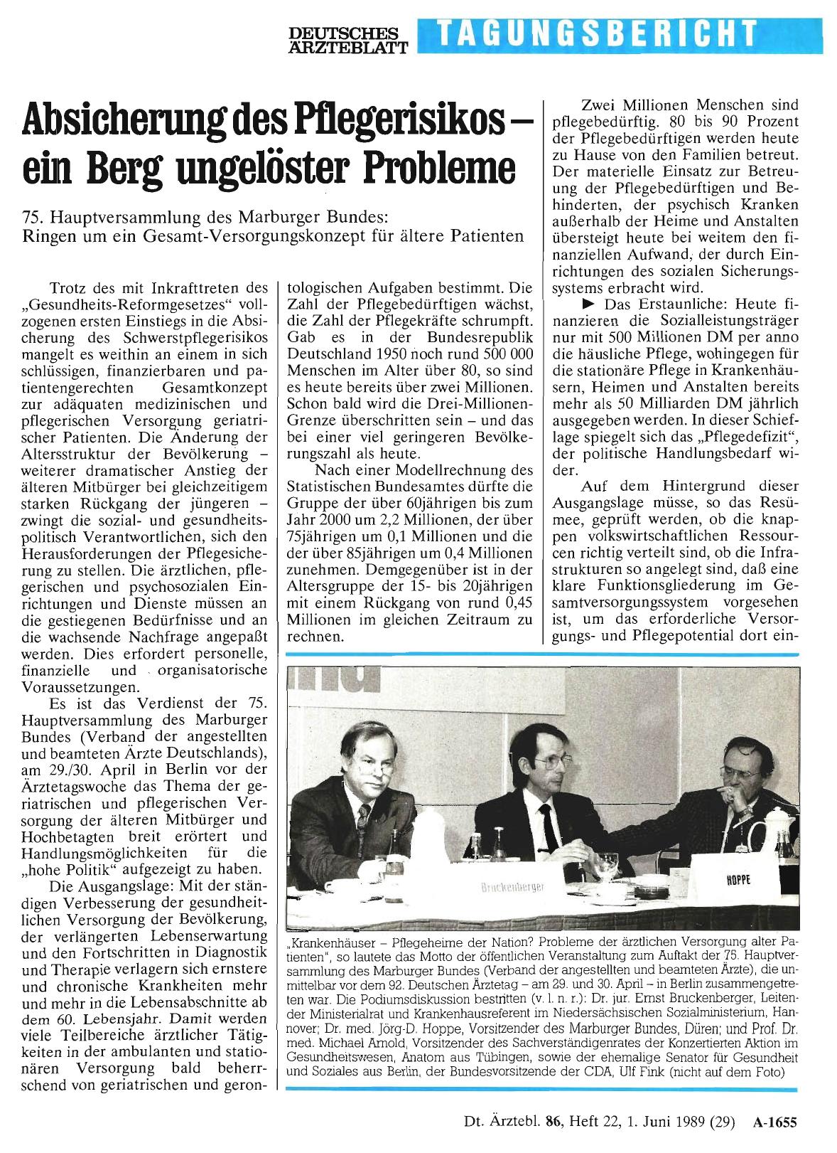 Vorschauseite 1: Absicherung des Pflegerisikos – ein Berg ungelöster Probleme