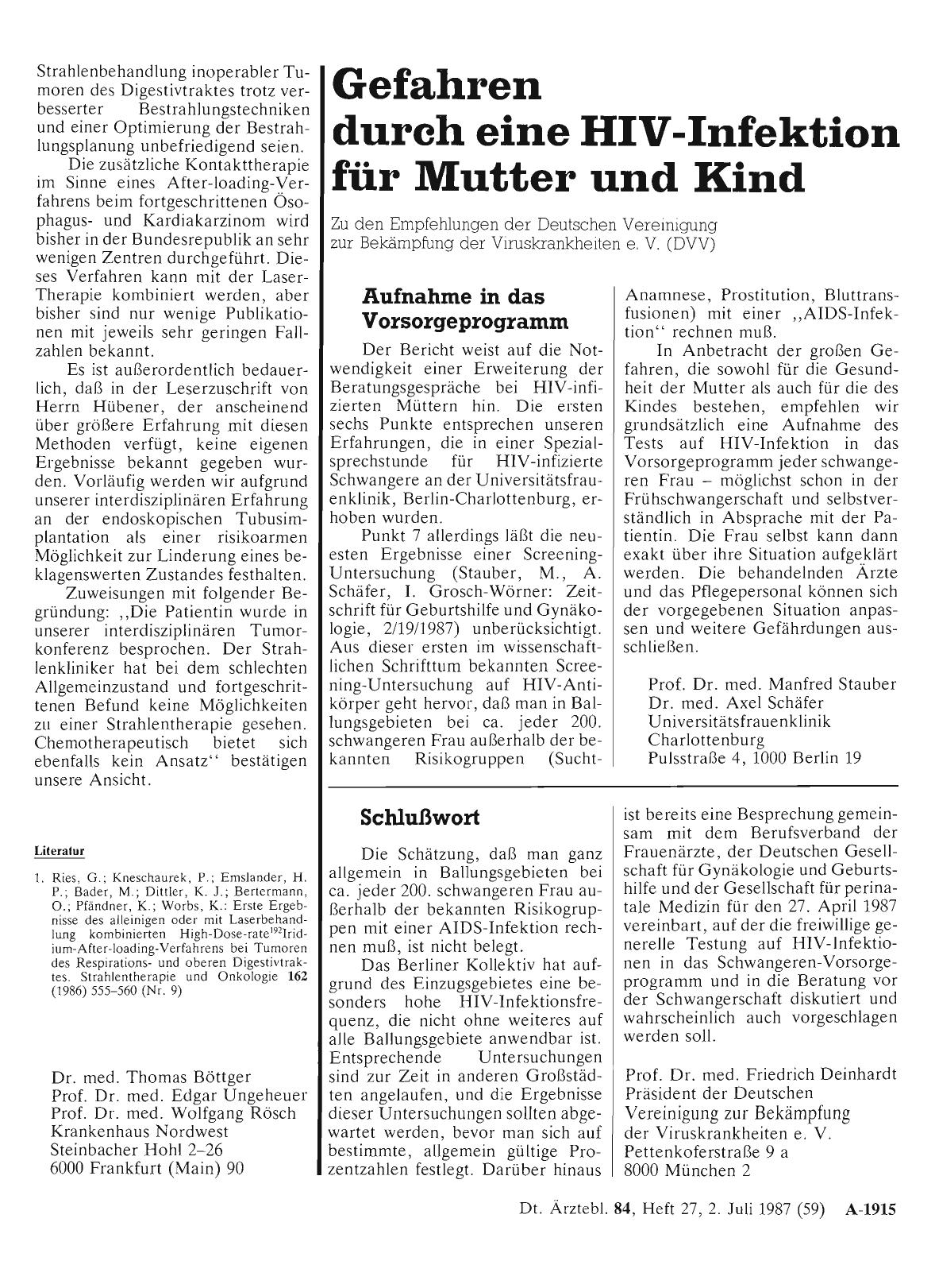 Vorschauseite 1: Gefahren durch eine HIV-Infektion für Mutter und Kind: Aufnahme in das Vorsorgeprogramm
