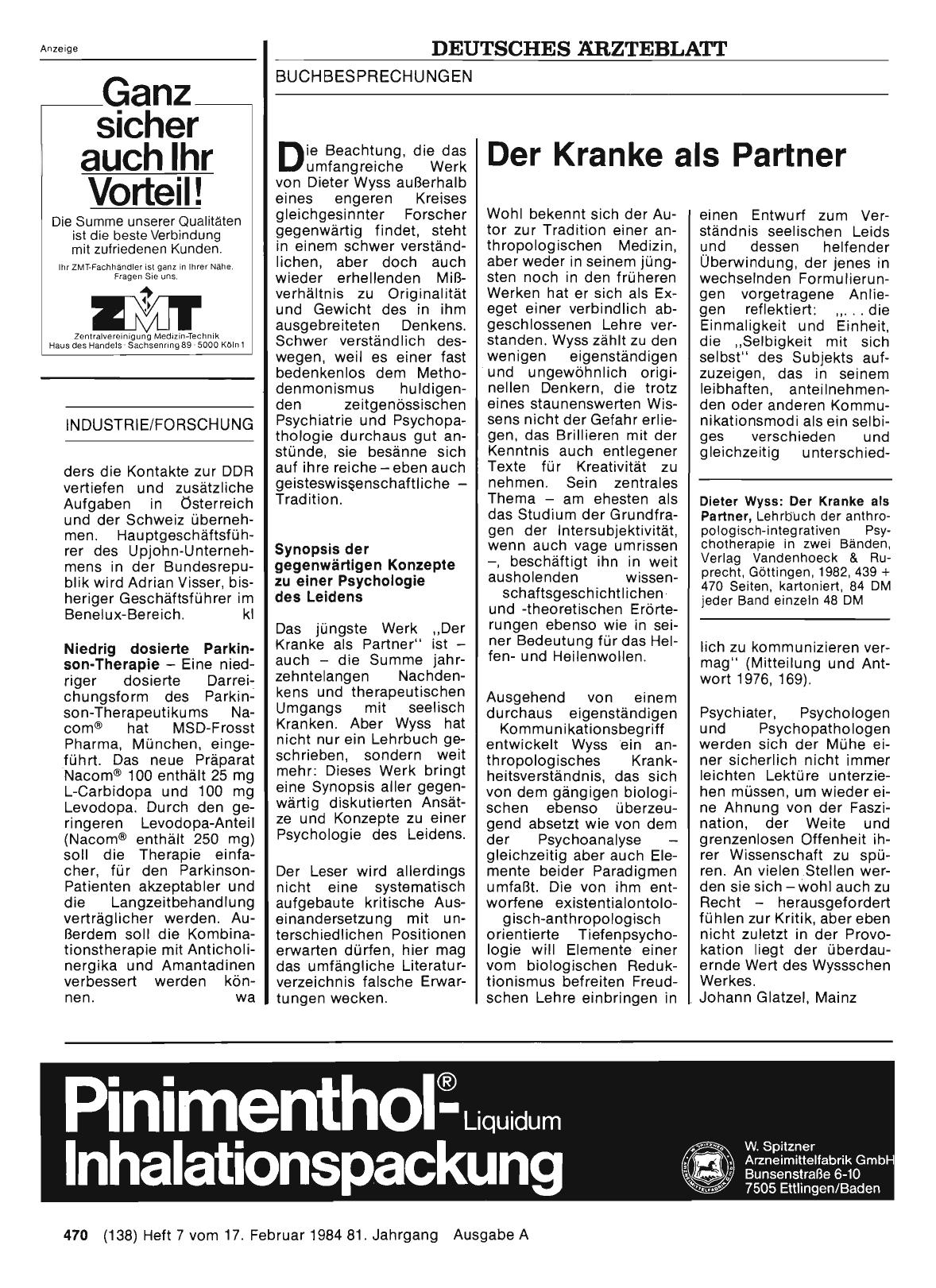 Vorschauseite 1: Der Kranke als Partner