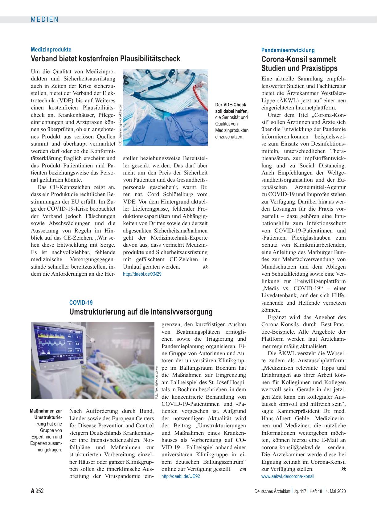 Vorschauseite 1: Pandemieentwicklung: Corona-Konsil sammelt Studien und Praxistipps