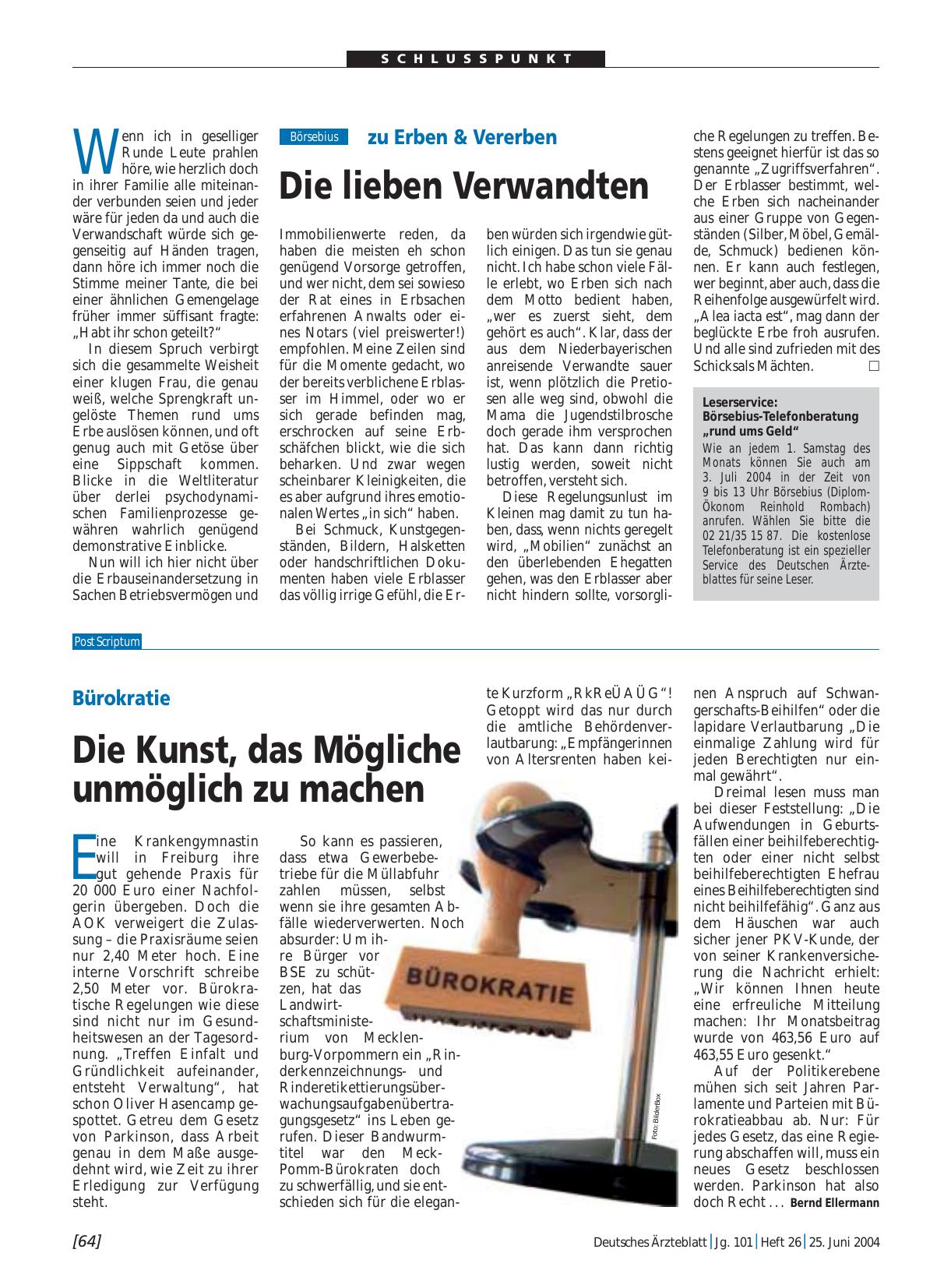 Vorschauseite 1: Bürokratie: Die Kunst, das Mögliche unmöglich zu machen