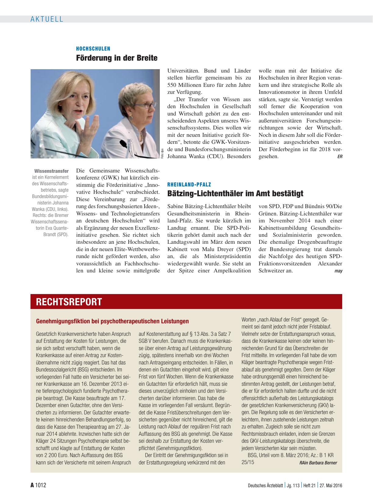 Vorschauseite 1: Genehmigungsfiktion bei psychotherapeutischen Leistungen