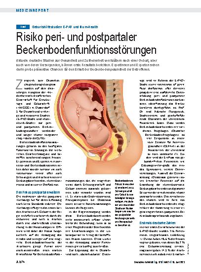 Vorschauseite 1: Geburtshilfestudien E-PAD und Mum-Health: Risiko periund postpartaler Beckenbodenfunktionsstörungen