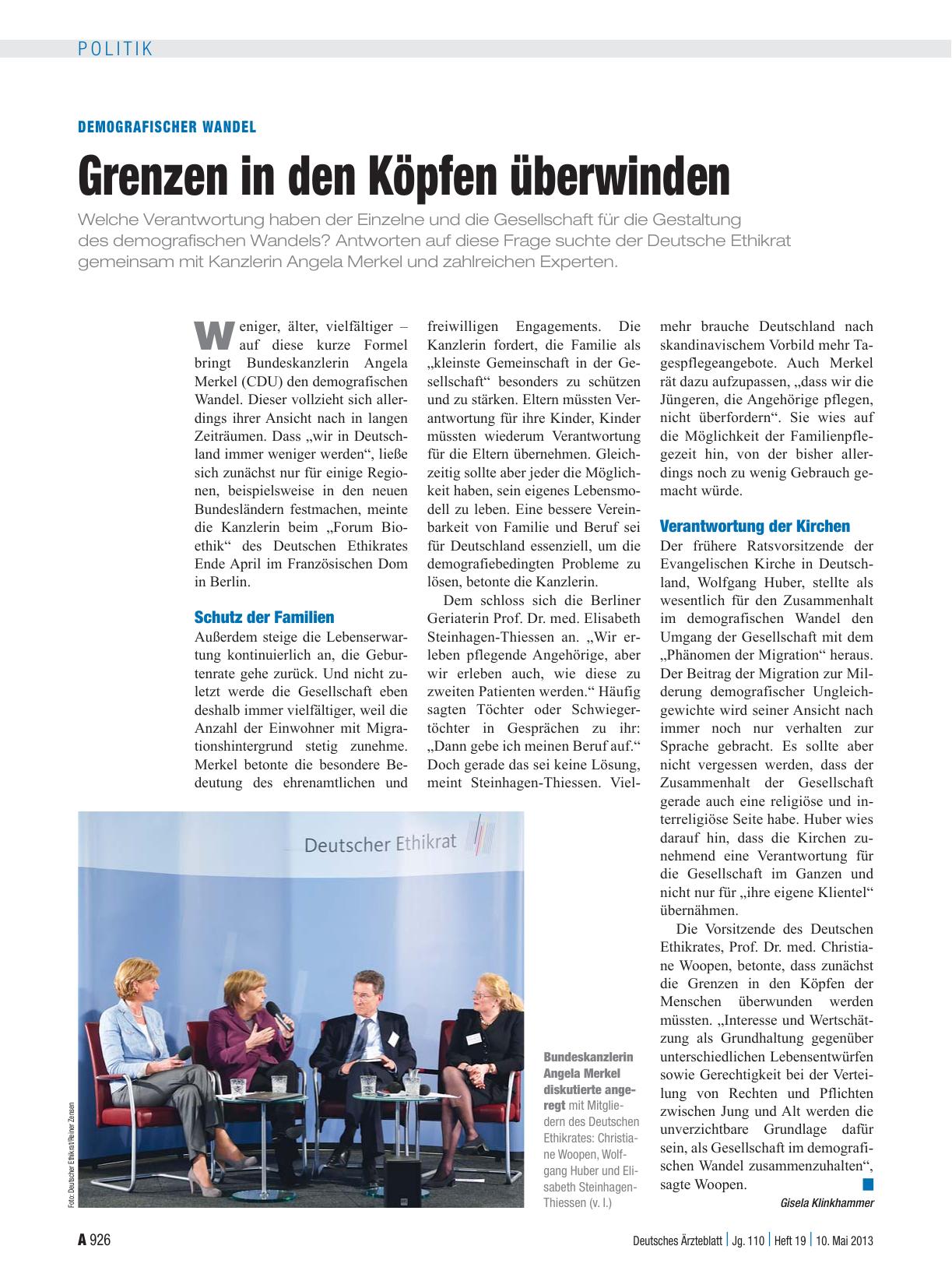 Vorschauseite 1: Demografischer Wandel: Grenzen in den Köpfen überwinden