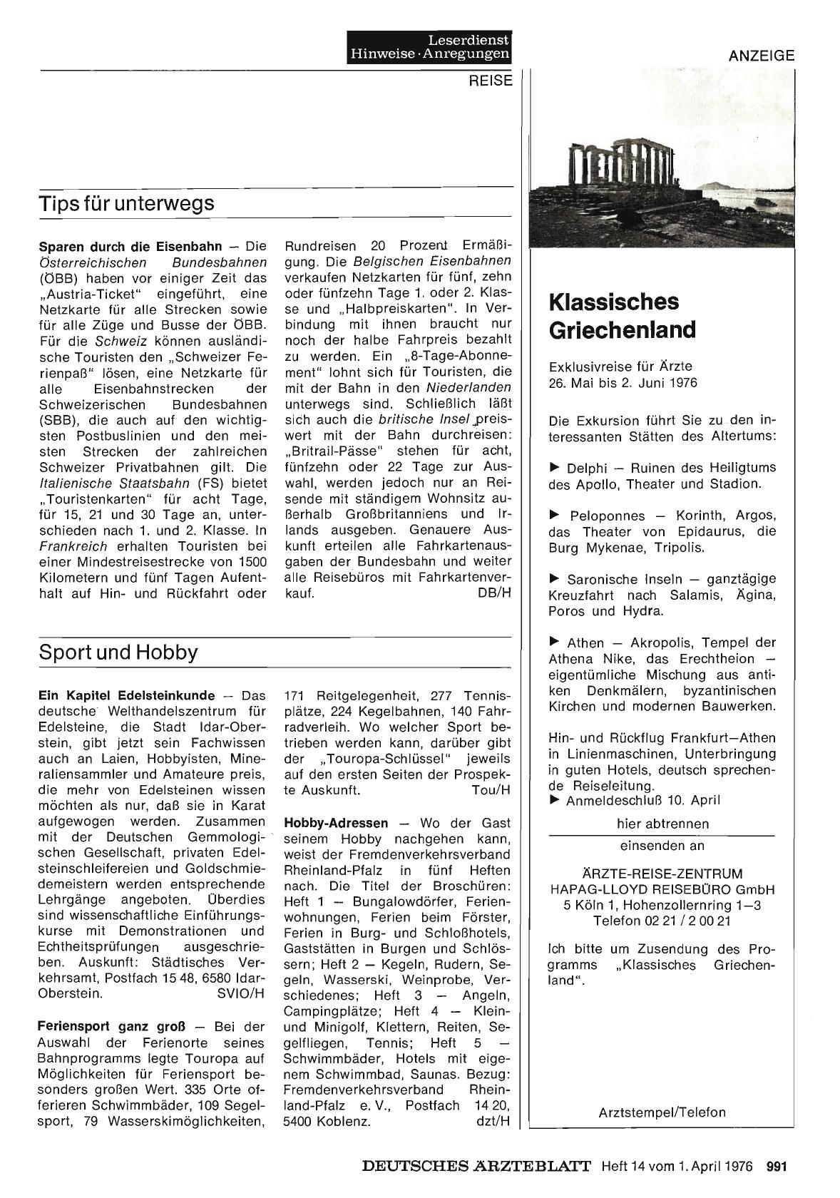 Vorschauseite 1: Tips für unterwegs