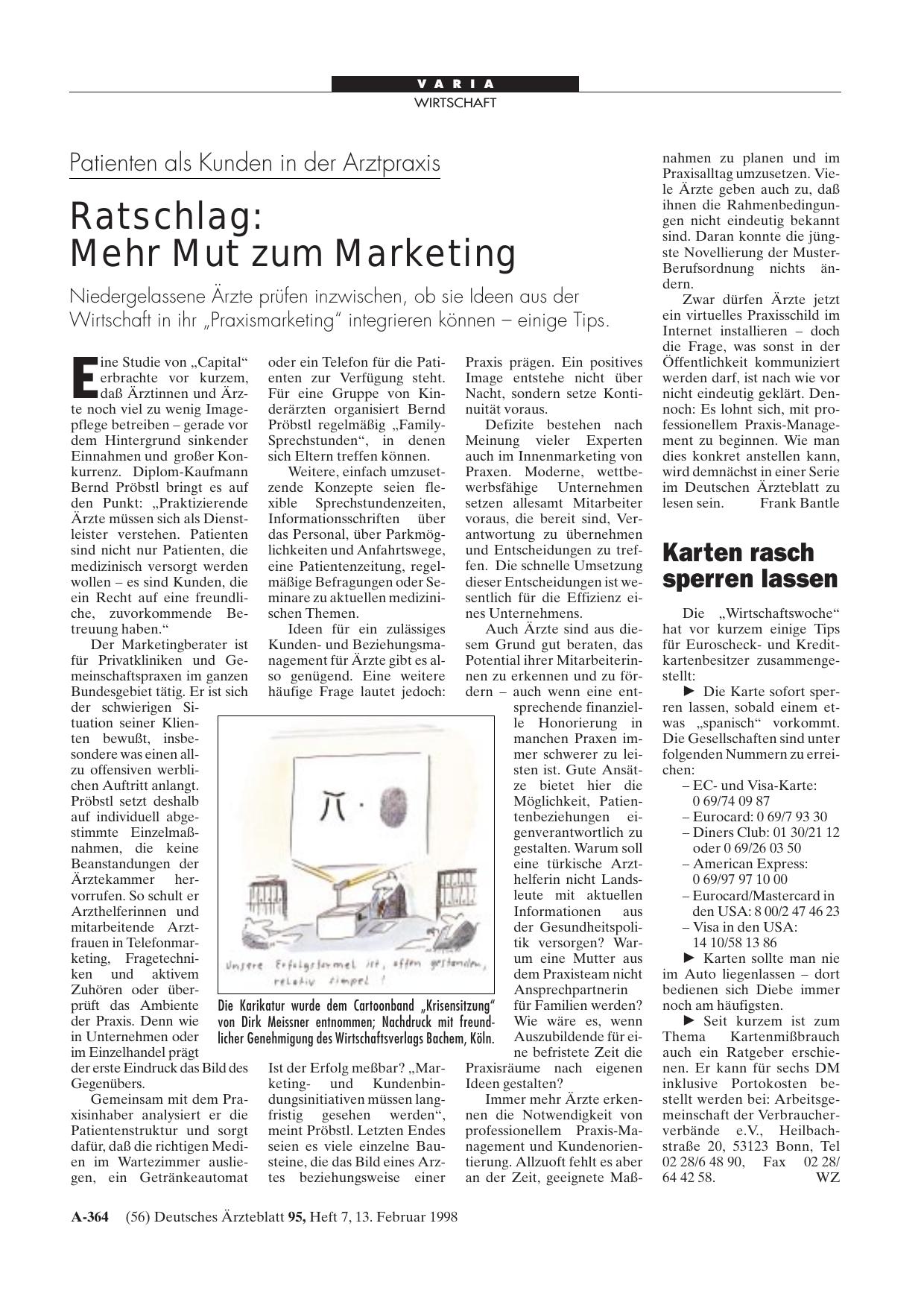 Vorschauseite 1: Patienten als Kunden in der Arztpraxis – Ratschlag: Mehr Mut zum Marketing