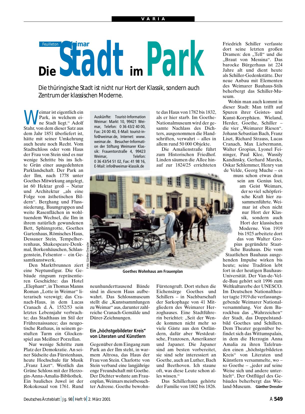 Vorschauseite 1: Weimar: Die Stadt im Park