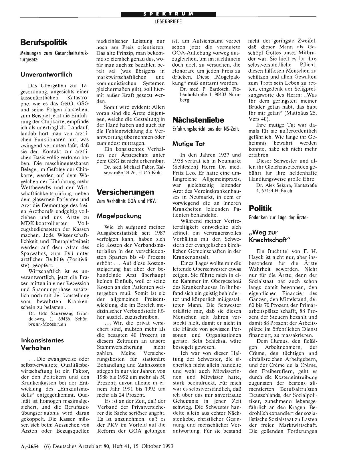 Vorschauseite 1: Berufspolitik: Inkonsistentes Verhalten