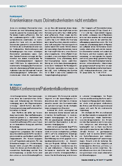 Vorschauseite 1: QM-Ratgeber: M&M-Konferenzen/Patientenfallkonferenzen