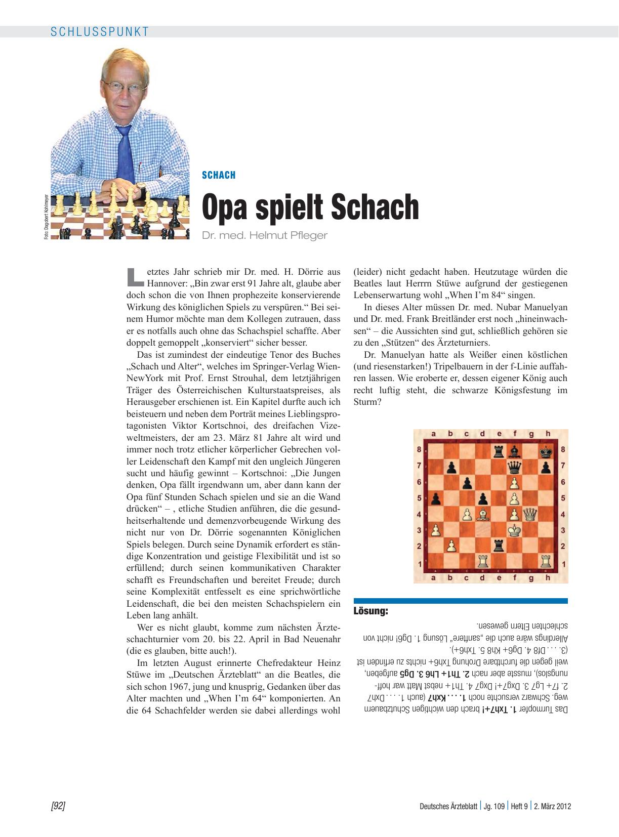 Vorschauseite 1: Schach: Opa spielt Schach