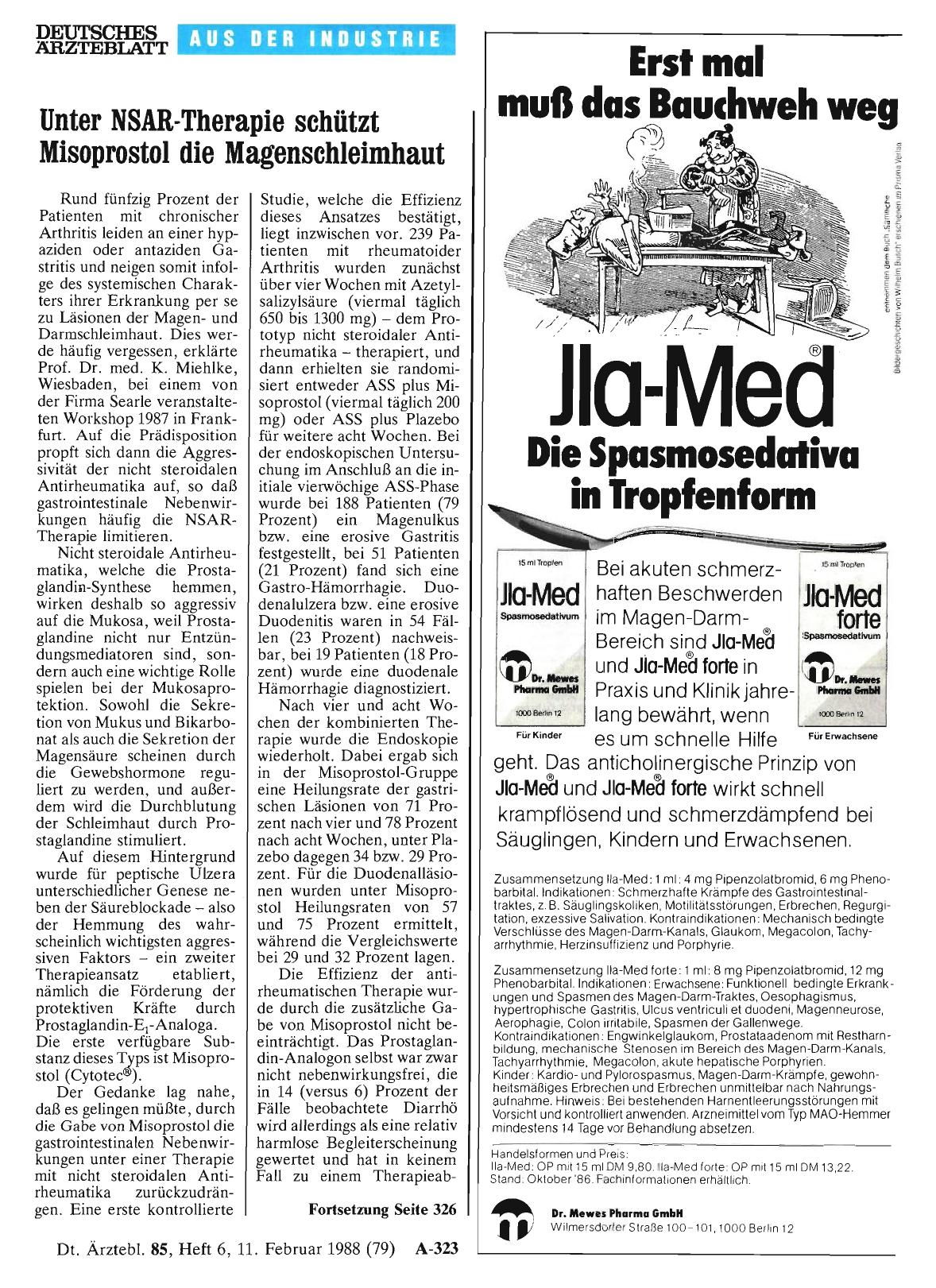 Vorschauseite 1: Unter NSAR-Therapie schützt Misoprostol die Magenschleimhaut