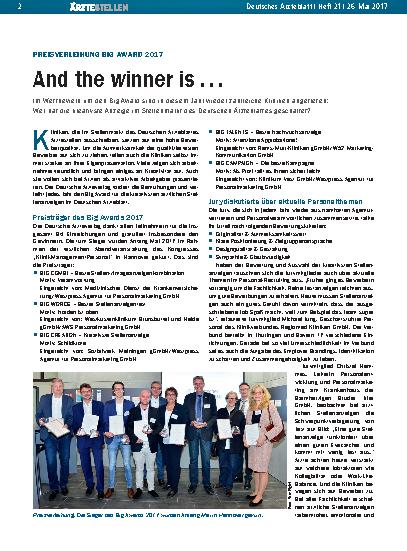 Vorschauseite 1: Preisverleihung Big Award 2017: And the winner is. ..