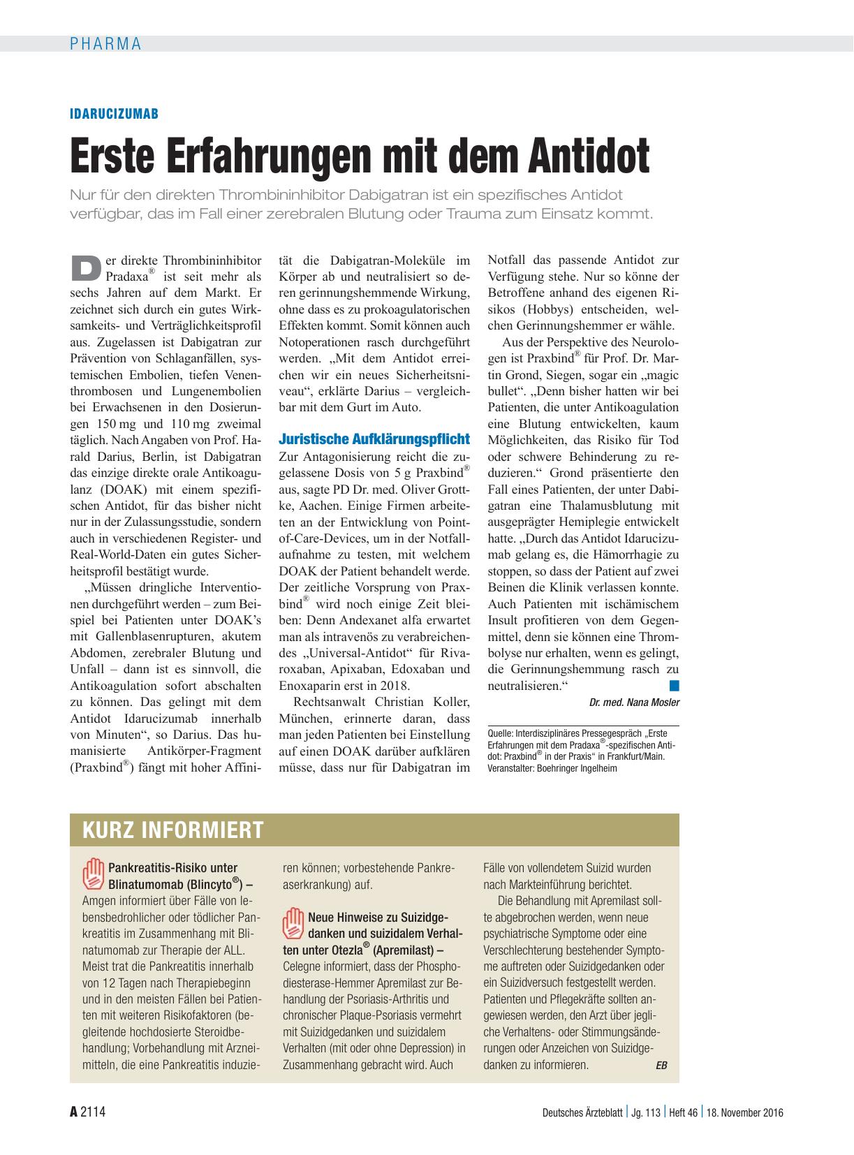Vorschauseite 1: Kurz informiert