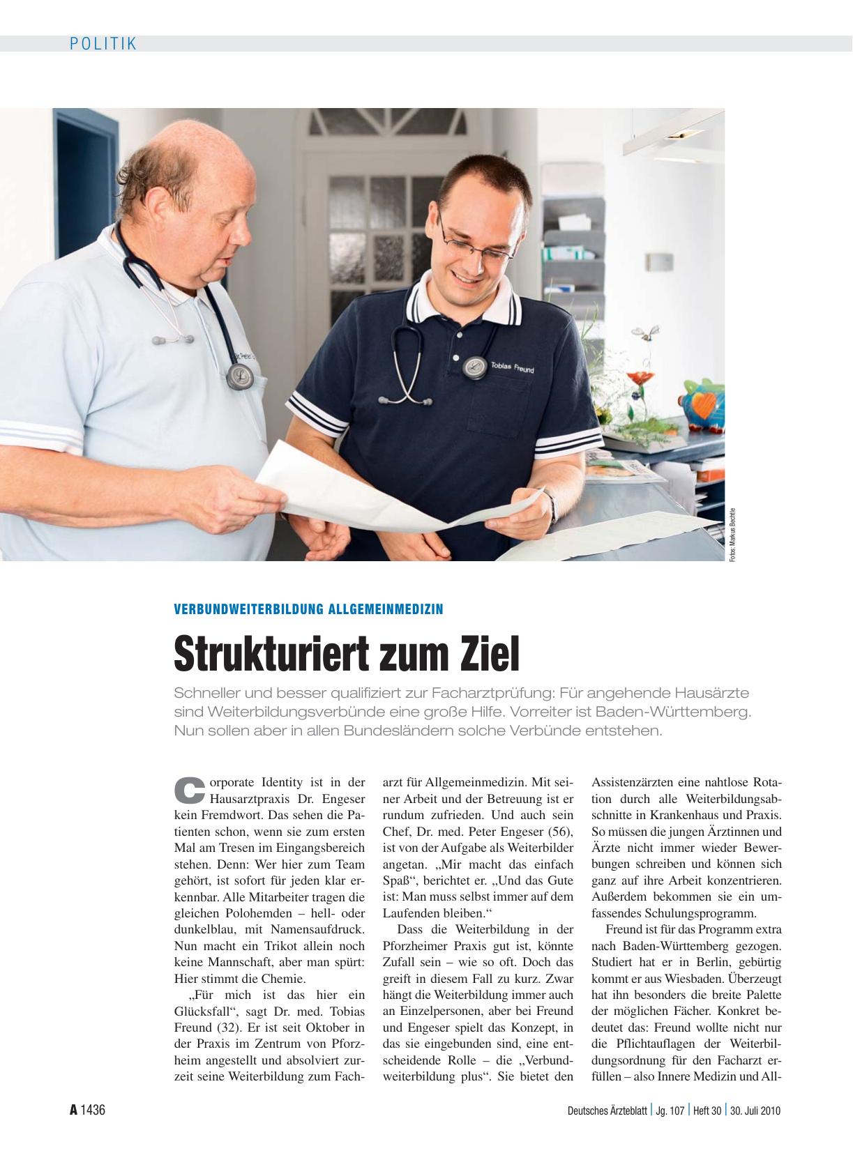Vorschauseite 1: Verbundweiterbildung Allgemeinmedizin: Strukturiert zum Ziel