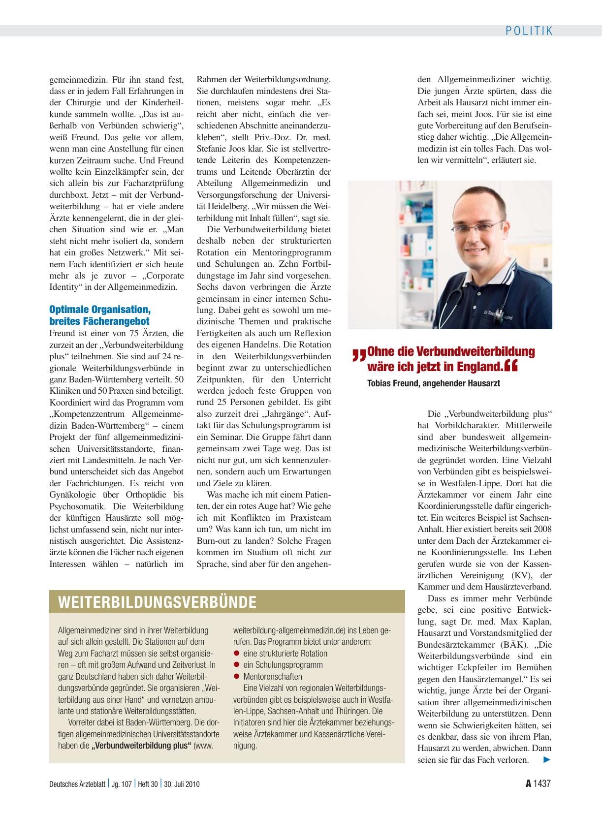 Vorschauseite 2: Verbundweiterbildung Allgemeinmedizin: Strukturiert zum Ziel