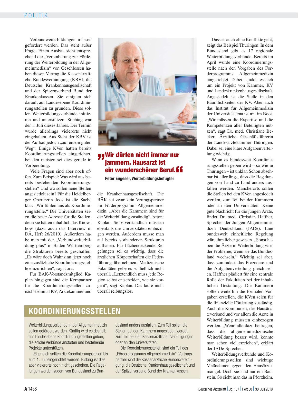 Vorschauseite 3: Verbundweiterbildung Allgemeinmedizin: Strukturiert zum Ziel