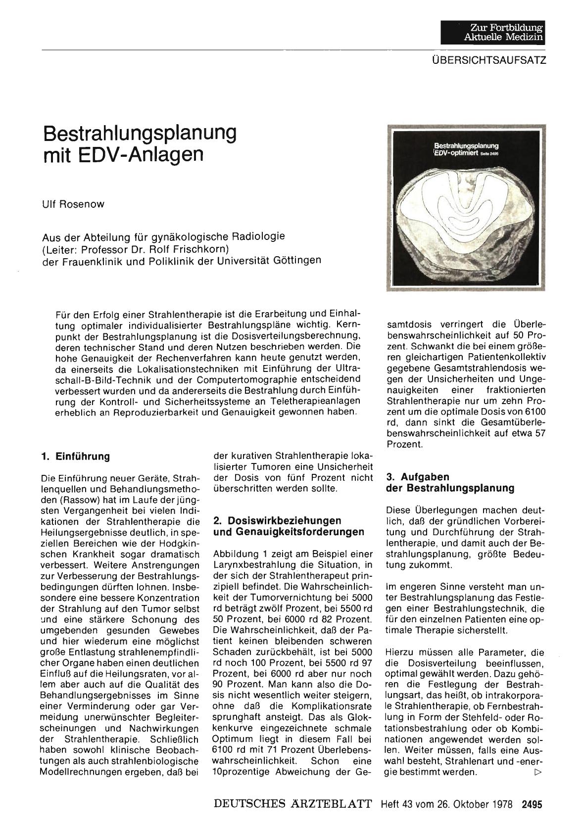 Vorschauseite 1: Bestrahlungsplanung mit EDV-Anlagen
