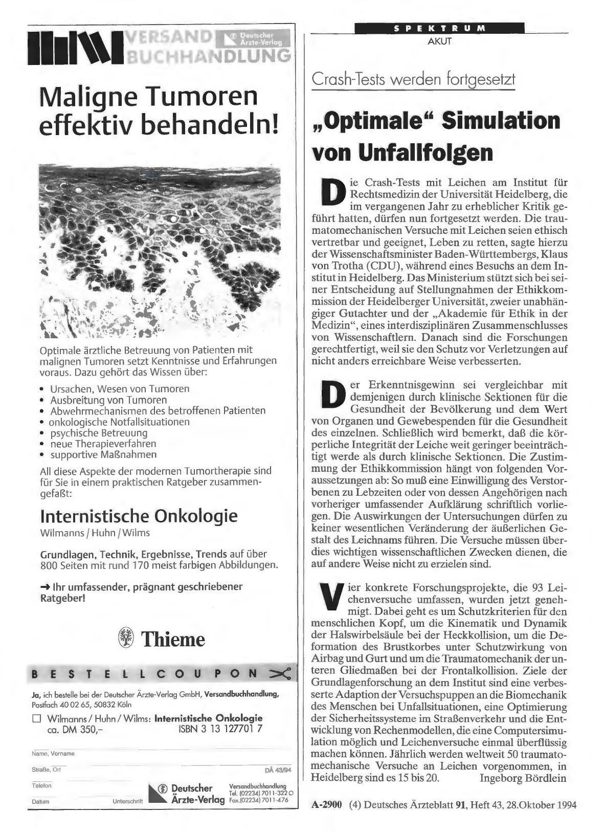 Vorschauseite 1: Crash-Tests werden fortgesetzt: „Optimale“ Simulation von Unfallfolgen
