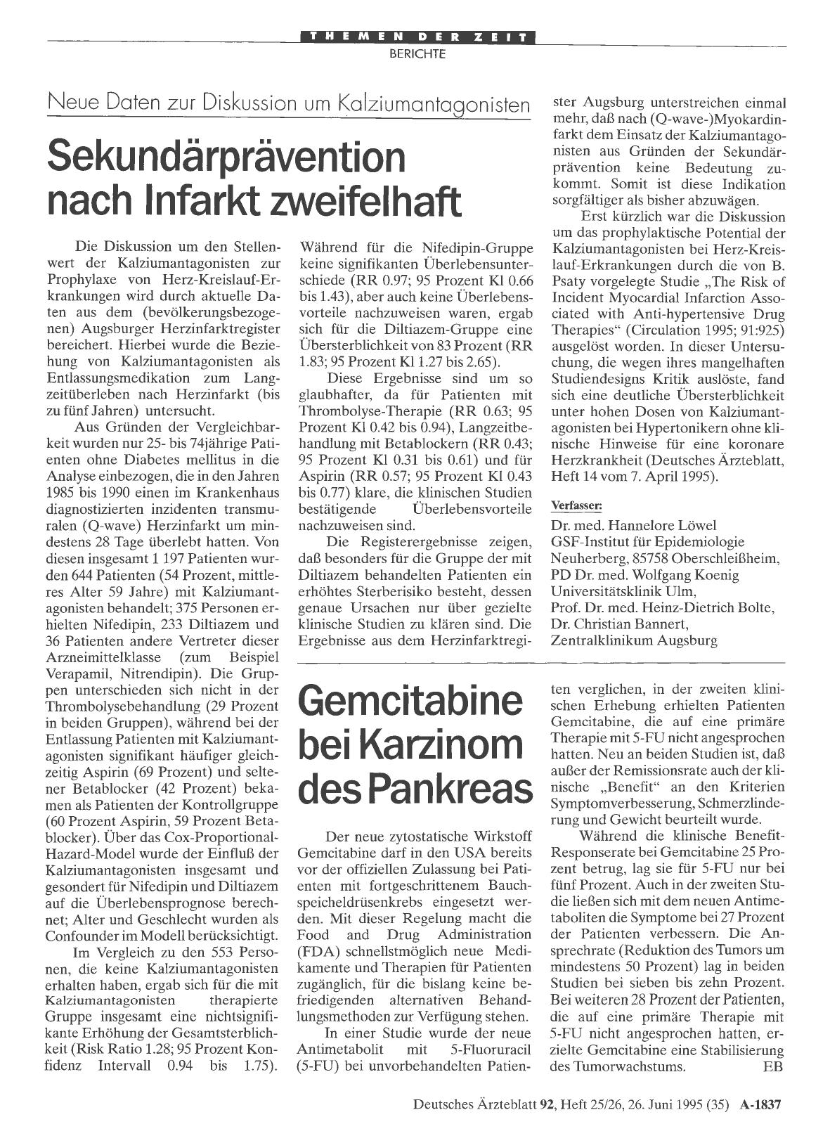 Vorschauseite 1: Gemcitabine bei Karzinom des Pankreas