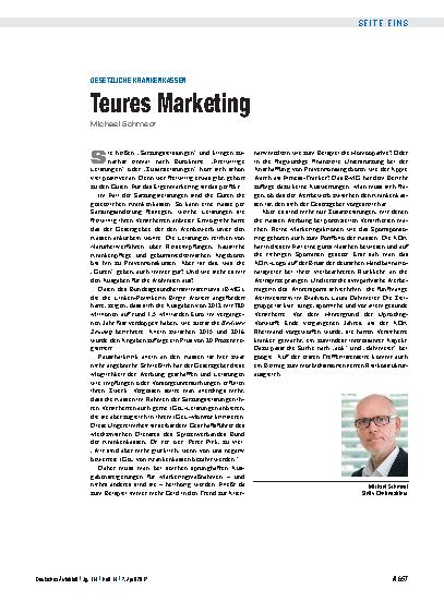 Vorschauseite 1: Gesetzliche Krankenkassen: Teures Marketing