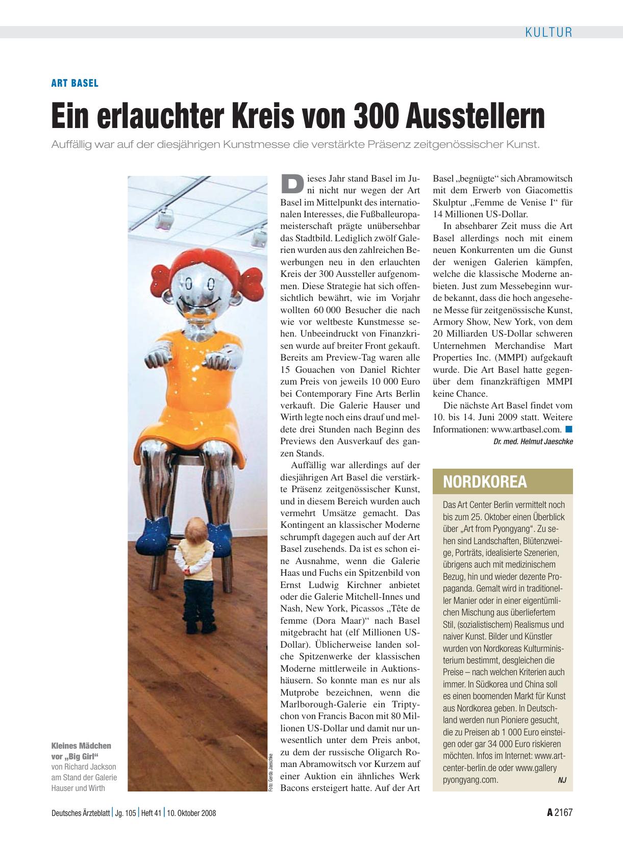 Vorschauseite 1: Art Basel: Ein erlauchter Kreis von 300 Ausstellern
