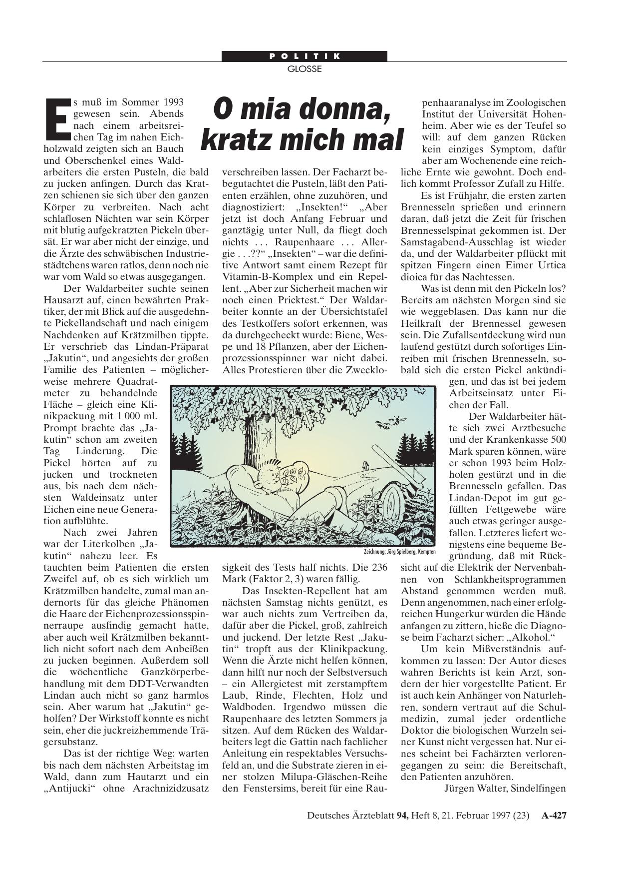 Vorschauseite 1: O mia donna, kratz mich mal