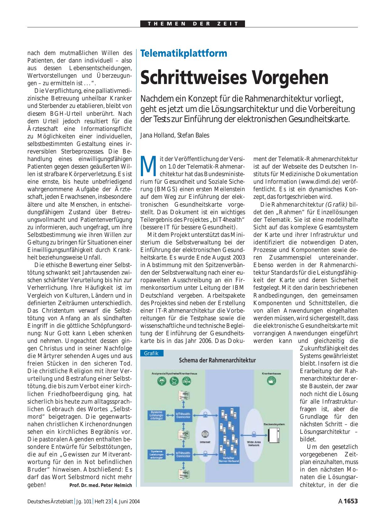 Vorschauseite 1: Telematikplattform: Schrittweises Vorgehen