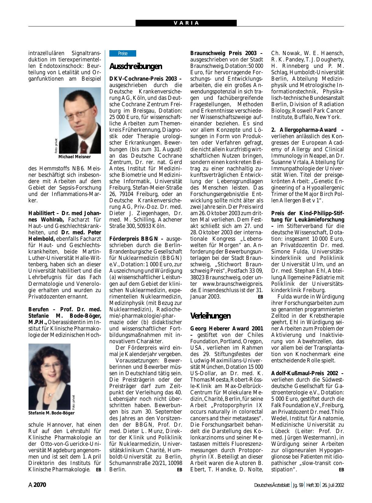Vorschauseite 1: Ausschreibungen