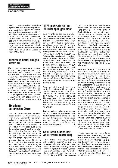 Vorschauseite 1: 1976 mehr als 13 000 Abtreibungen gemeldet